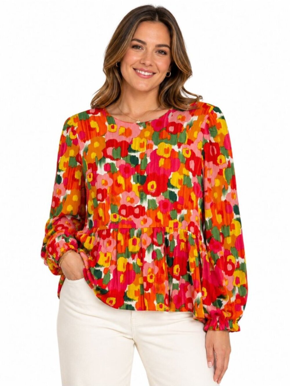 Pomander Place Tuckernuck NWT Carlota Top Watercolor Floral Colorful Size XXL